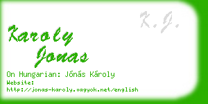 karoly jonas business card