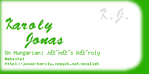 karoly jonas business card